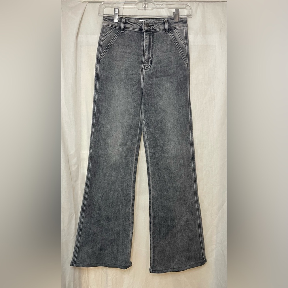 KanCan High-Rise Wide Leg Washed Black Jeans